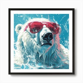 Polar Bear In Sunglasses 9 Art Print