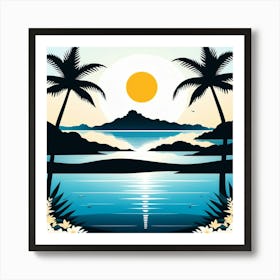 Sunset At The Beach 11 Art Print