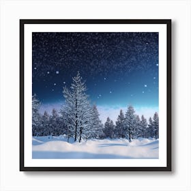 Winter Night Sky Art Print