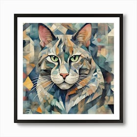 Cubism of cat 1 Art Print