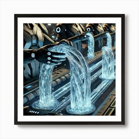 Cascade Sovereignty Scifi Aquashapers Water Barriers Art Print