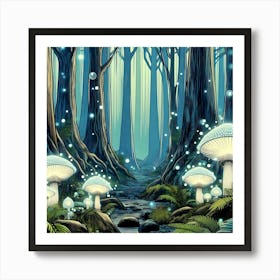 Mystical Mushroom Forest 10 Art Print