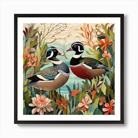 Bird In Nature Wood Duck 4 Art Print