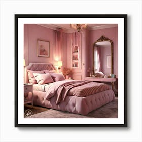 Pink Bedroom Art Print