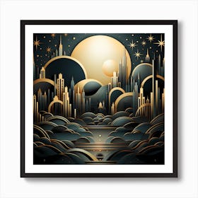 Deco Cityscape Art Print