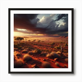 Australian Outback Storm Approaching Art Print