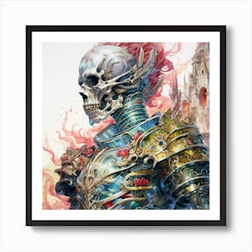 Skeleton In Armor Art Print