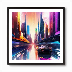 Futuristic City 143 Art Print