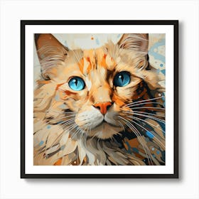 Cat With Blue Eyes 2 Art Print