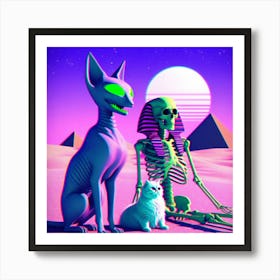 Egyptian Cats Art Print