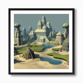 3631207549  Very Big Fantasy World With Wildlife And Civilisa Xl Art Print