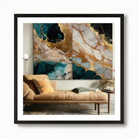 Abstract Marble Modern Painting Tableau (1) Art Print