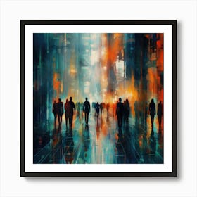 People Walking In The City Art Print