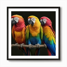 Colorful Parrots Art Print