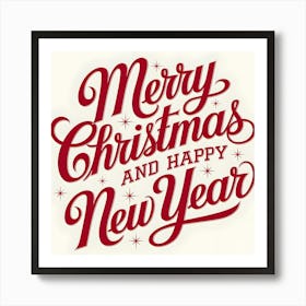 Merry Christmas And Happy New Year 3 Art Print