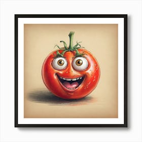 Tomato Drawing Poster