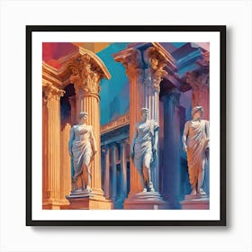 Ancient Ruins / Abstract and vivid roman emporers Art Print