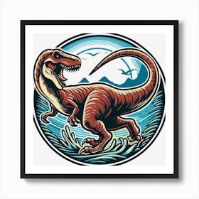 T-Rex Dinosaur T Rex Dino Retro Art Print