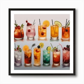 Default Cocktails For Different Seasons Aesthetic 1 Art Print