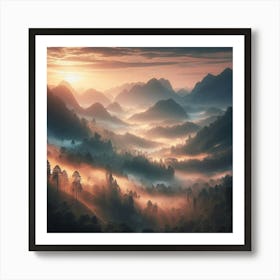 Sunrise In The Mountains 44 Art Print