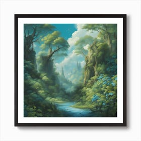 0 A Mural With Blue, Green, And Stunning Nature Esrgan V1 X2plus (1) Poster