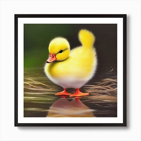 Cute Duckling Painting Art Print