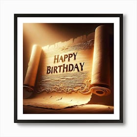 bardy paper with happy birthday - ancient Egyptians & pharaohs Art Print