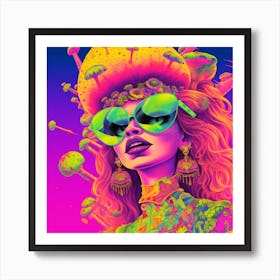 Psychedelic Girl 1 Art Print