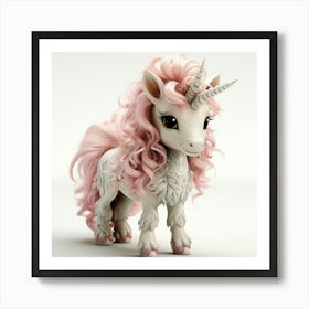 Unicorn With Pink Hair 3 Art Print