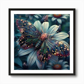 Butterfly On A Flower 1 Art Print