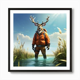 Hunter In The Woods 4 Art Print