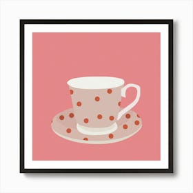 Polka Dot Teacup Art Print