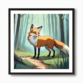 Fox In The Forest 22 Art Print