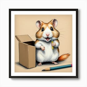 Hamster Drawing 8 Art Print