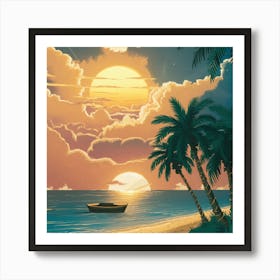 Sunset On The Beach 7 Art Print