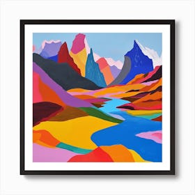 Colourful Abstract Torres Del Paine National Park Patagonia 1 Art Print