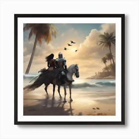 Knights On Horseback Art Print