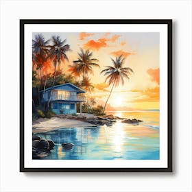 Sundown Serenity: Caribbean Dreams Art Print