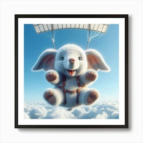 Teddy Bear Flying Art Print