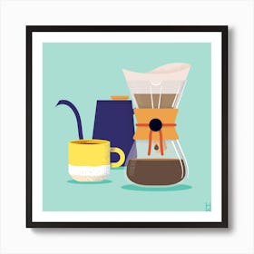 Chemex Coffee Square Art Print