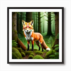 Fox In The Forest 8 Art Print