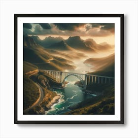 Sunset Over The Bridge Art Print