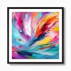 Abstract Of Colorful Feathers 1 Art Print