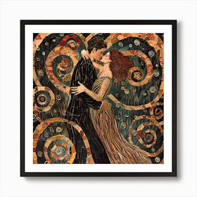 The Passion of Dance in Style of Klimt Art Print