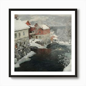 Winter Scene In Norway Art Print