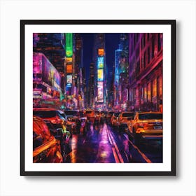 Times Square At Night Art Print