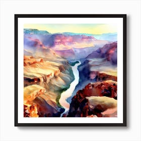 Grand Canyon Watercolor Painting 1 Affiche