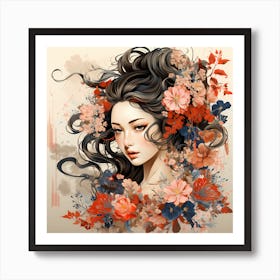 Geisha Japannese Vintage Art Art Print
