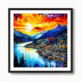 West Coast - Sunset Coastline Art Print