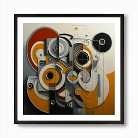 abstract painting with geometric 4 Art Print